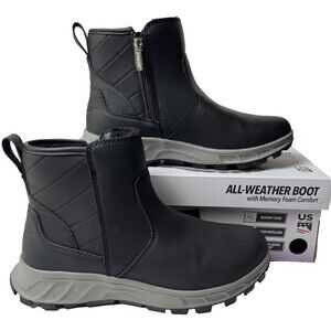 Khombu Dusk Womens Size 8 Black All Weather Boots Rated To -20° Water Repellant